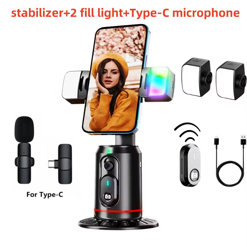 AxisPro 360° AI Face-Tracking Gimbal Stabilizer with Selfie Stick, Desk Tripod & Bluetooth Remote